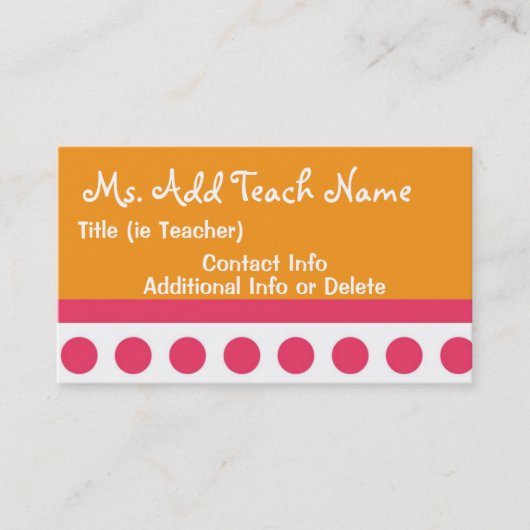 Visitekaartje Hip Teacher (Voorkant)