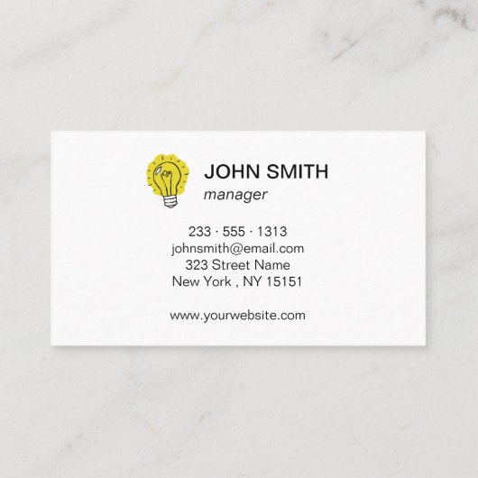 Visitekaartje Idea Lightbulb Logo (Achterkant)