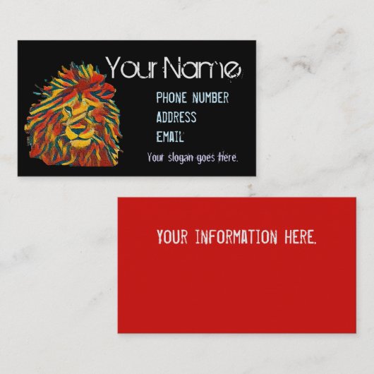 Visitekaartje in eilandstijl, Rasta lion