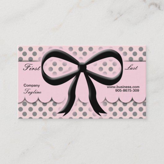 Visitekaartje Kawaii Polka Dots Bow (Voorkant)