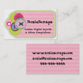 Visitekaartje Label Button scrapbooking land (Voorkant / Achterkant)