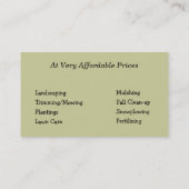 Visitekaartje landschapsarchitectuur (Achterkant)