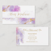 Visitekaartje lavender/Gold (Voorkant / Achterkant)