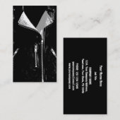 Visitekaartje lederen jas zwart (Voorkant / Achterkant)