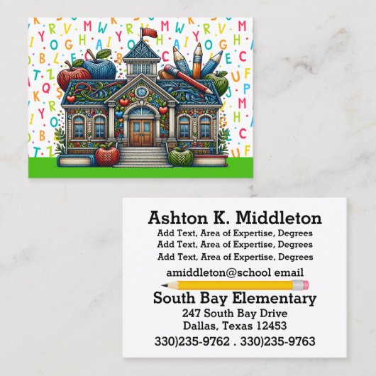 Visitekaartje leraar (Voorkant / Achterkant)