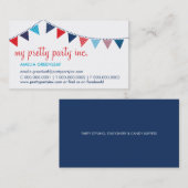 VISITEKAARTJE :: Leuke Bunting Navy Red Aqua (Voorkant / Achterkant)