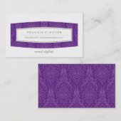 VISITEKAARTJE Leuke Damask Patroon Panel paarse (Voorkant / Achterkant)