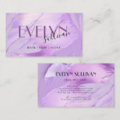 visitekaartje lila lavenderpenseelstreken (Voorkant / Achterkant)