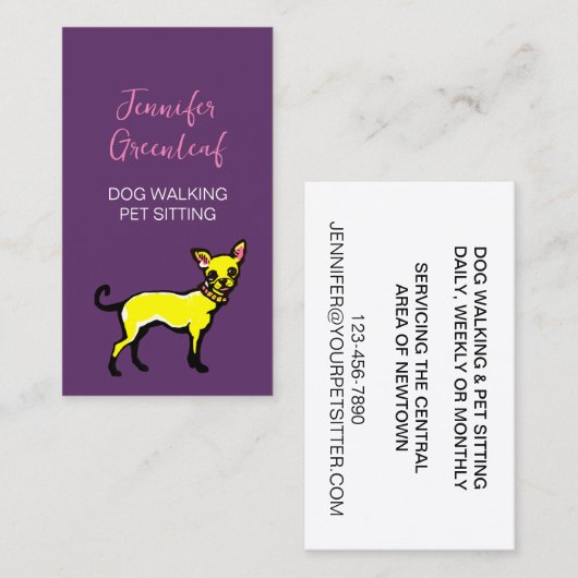 Visitekaartje lopen van honden (Voorkant / Achterkant)