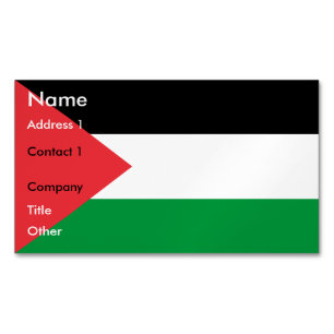 Visitekaartje Magnet met de Palestijnse vlag Magnetisch Visitekaartje