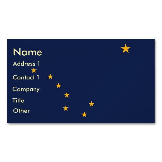 Visitekaartje Magnet met vlag van Alaska Magnetisch Visitekaartje (Voorkant)