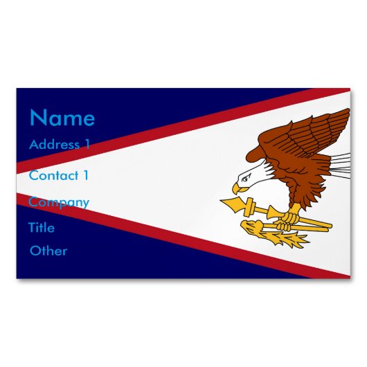 Visitekaartje Magnet met vlag van Amerikaans Samoa Magnetisch Visitekaartje (Voorkant)