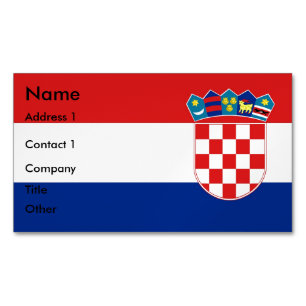 visitekaartje Magnet met vlag van Kroatië Magnetisch Visitekaartje