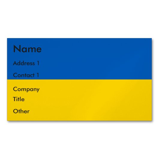 Visitekaartje Magnet met vlag van Oekraïne Magnetisch Visitekaartje (Voorkant)