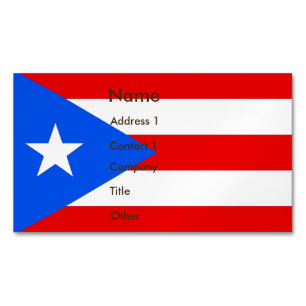 visitekaartje Magnet met vlag van Puerto Rico Magnetisch Visitekaartje
