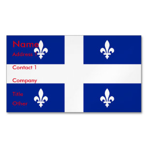 Visitekaartje Magnet met vlag van Quebec Magnetisch Visitekaartje