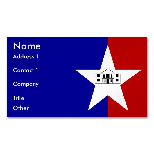 Visitekaartje Magnet met vlag van San Antonio Magnetisch Visitekaartje (Voorkant)