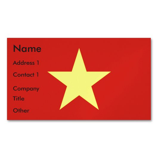 Visitekaartje Magnet met vlag van Vietnam Magnetisch Visitekaartje (Voorkant)