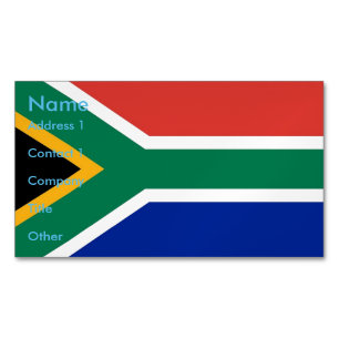 Visitekaartje Magnet met vlag van Zuid-Afrika Magnetisch Visitekaartje