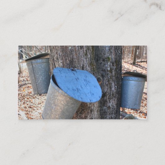 Visitekaartje Maple Syrup Sap Buckets (Achterkant)
