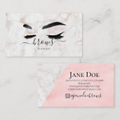 Visitekaartje Marble Pink Brows (Voorkant / Achterkant)