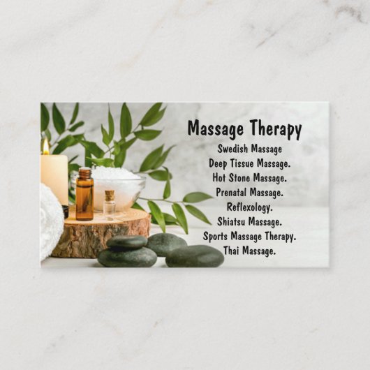 visitekaartje "Massagetherapist" (Voorkant)