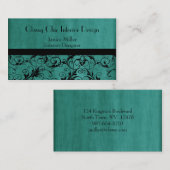 Visitekaartje met Aqua Green Patterned (Voorkant / Achterkant)