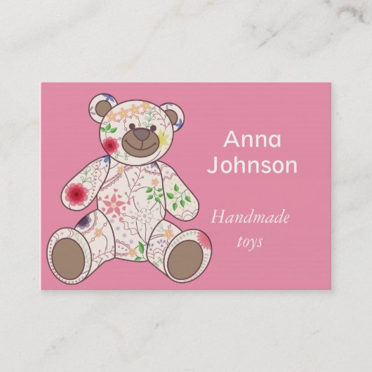 Visitekaartje met beer speelgoed (Voorkant)