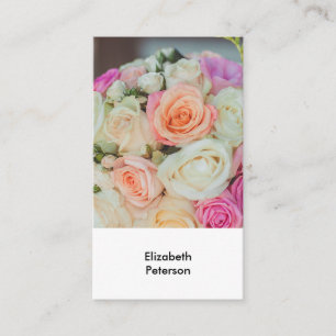 Visitekaartje met bloemenachtergrond