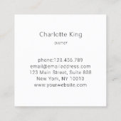 Visitekaartje met bloemkwadraten (Achterkant)