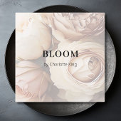 Visitekaartje met bloemkwadraten