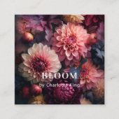 Visitekaartje met bloemkwadraten (Voorkant)