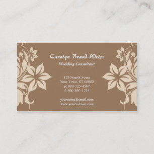 Visitekaartje met bloemrand