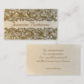  visitekaartje met bruine zwenken (Voorkant / Achterkant)