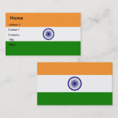 Visitekaartje met de Indiase vlag (Voorkant / Achterkant)