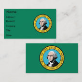 Visitekaartje met de vlag van de staat Washington (Voorkant / Achterkant)
