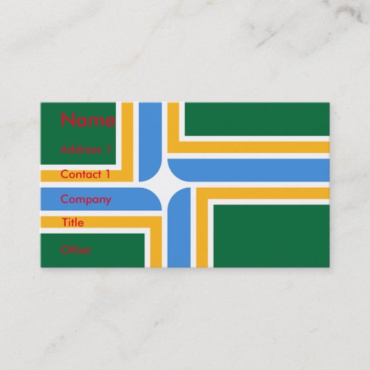Visitekaartje met de vlag van Portland, Oregon (Voorkant)
