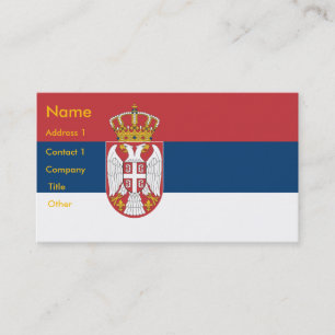 Visitekaartje met de vlag van Servië