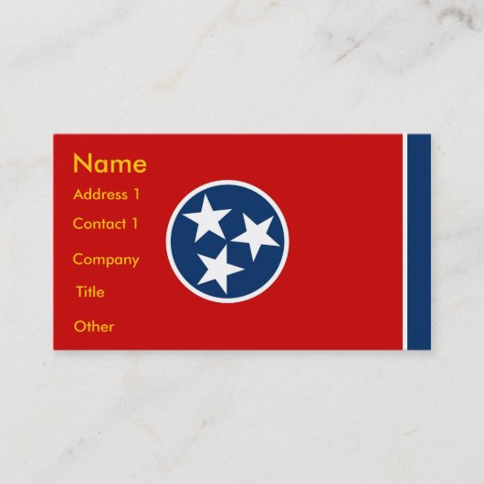 Visitekaartje met de vlag van Tennessee U.S.A. (Voorkant)