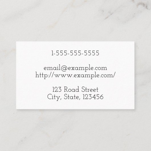 Visitekaartje met een reinigingsdop en een minimal (Achterkant)