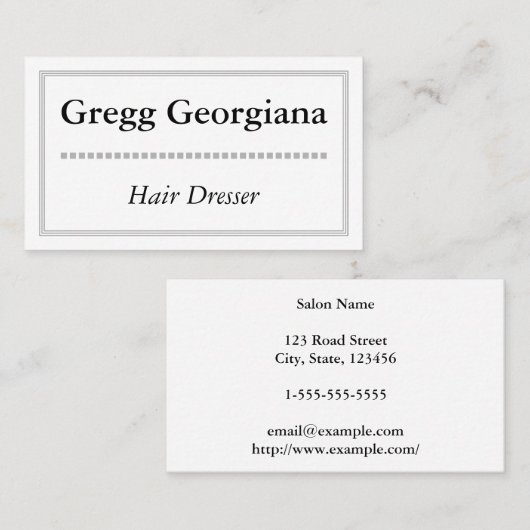 Visitekaartje met eenvoudige haarstaarten (Voorkant / Achterkant)