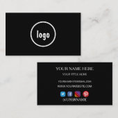 Visitekaartje met Elegante Witte Typografie (Voorkant / Achterkant)