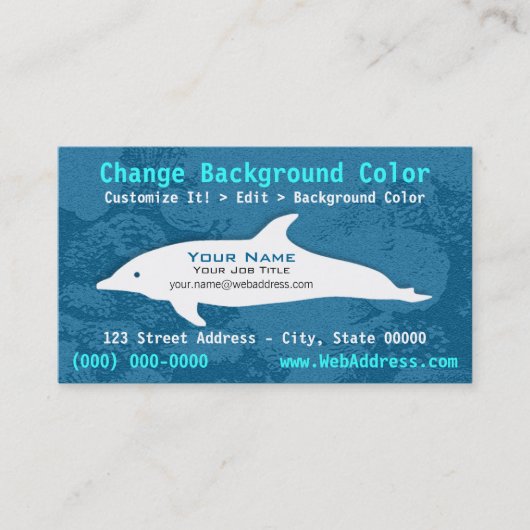 Visitekaartje met flessendolfijn (Voorkant)