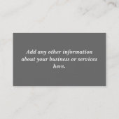 Visitekaartje met foto. (Achterkant)