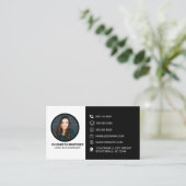 Visitekaartje met foto- en QR-codegenerator (Staand voorkant)