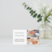 Visitekaartje met fotoachtergrond. (Staand voorkant)