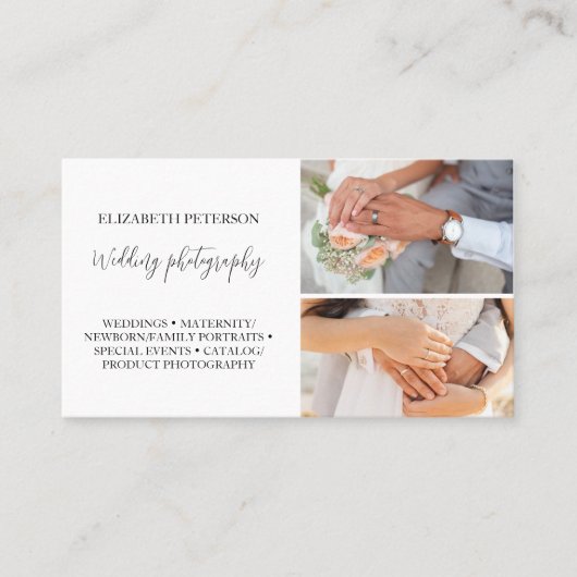 Visitekaartje met fotoachtergrond. (Voorkant)