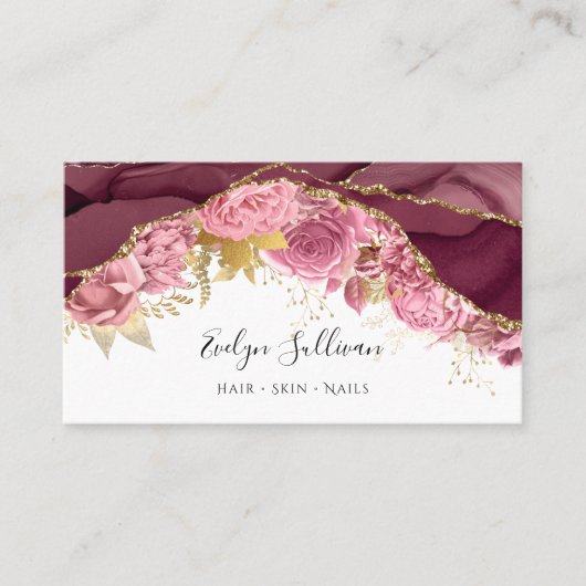 visitekaartje met geburgerde bloemperk (Voorkant)