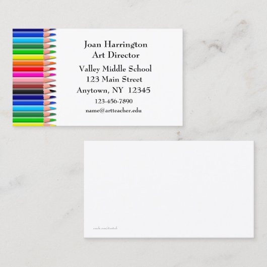 Visitekaartje met gekleurde pennen (Voorkant / Achterkant)