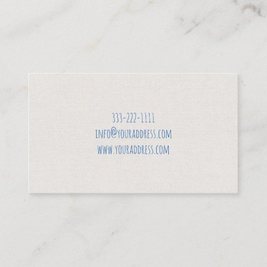 Visitekaartje met gekleurde vlinder Babysitter (Achterkant)